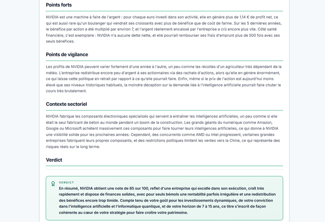 Une analyse en langage clair, pas en jargon financier